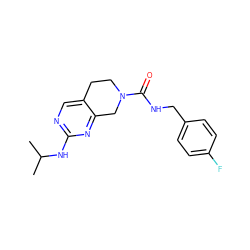 CC(C)Nc1ncc2c(n1)CN(C(=O)NCc1ccc(F)cc1)CC2 ZINC000169331841