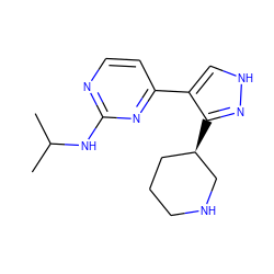 CC(C)Nc1nccc(-c2c[nH]nc2[C@@H]2CCCNC2)n1 ZINC000040937007