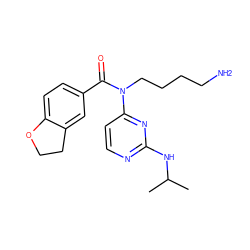 CC(C)Nc1nccc(N(CCCCN)C(=O)c2ccc3c(c2)CCO3)n1 ZINC000049125104