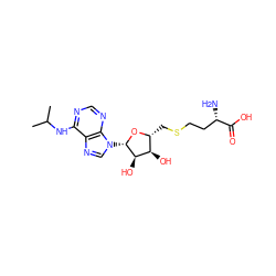 CC(C)Nc1ncnc2c1ncn2[C@@H]1O[C@H](CSCC[C@H](N)C(=O)O)[C@@H](O)[C@H]1O ZINC000095556698