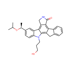 CC(C)O[C@@H](C)c1ccc2c(c1)c1c3c(c4c(c1n2CCCO)Cc1ccccc1-4)C(=O)NC3 ZINC000013530136