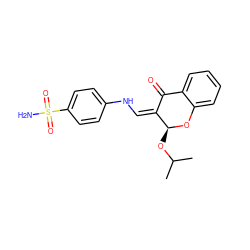 CC(C)O[C@@H]1Oc2ccccc2C(=O)/C1=C\Nc1ccc(S(N)(=O)=O)cc1 ZINC000653852935