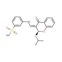 CC(C)O[C@@H]1Oc2ccccc2C(=O)/C1=C\Nc1cccc(S(N)(=O)=O)c1 ZINC000653856983
