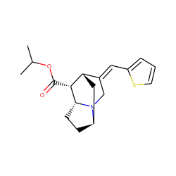 CC(C)OC(=O)[C@@H]1[C@H]2C[C@H]3CC[C@H]1N3C/C2=C\c1cccs1 ZINC000253638427