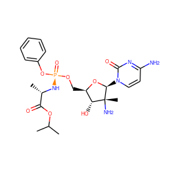 CC(C)OC(=O)[C@H](C)N[P@@](=O)(OC[C@H]1O[C@@H](n2ccc(N)nc2=O)[C@](C)(N)[C@@H]1O)Oc1ccccc1 ZINC000203554039