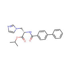 CC(C)OC(=O)[C@H](Cn1ccnc1)NC(=O)c1ccc(-c2ccccc2)cc1 ZINC000473082495