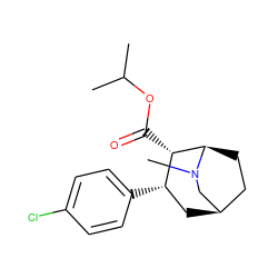 CC(C)OC(=O)[C@H]1[C@@H](c2ccc(Cl)cc2)C[C@@H]2CC[C@H]1N(C)C2 ZINC000027724907