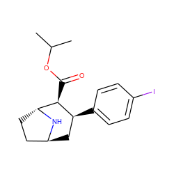 CC(C)OC(=O)[C@H]1[C@@H](c2ccc(I)cc2)C[C@H]2CC[C@H]1N2 ZINC000101108911