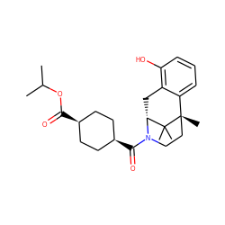 CC(C)OC(=O)[C@H]1CC[C@@H](C(=O)N2CC[C@@]3(C)c4cccc(O)c4C[C@@H]2C3(C)C)CC1 ZINC001772651736