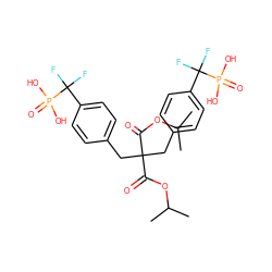 CC(C)OC(=O)C(Cc1ccc(C(F)(F)P(=O)(O)O)cc1)(Cc1ccc(C(F)(F)P(=O)(O)O)cc1)C(=O)OC(C)C ZINC000025991214