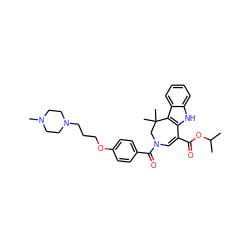 CC(C)OC(=O)C1=CN(C(=O)c2ccc(OCCCN3CCN(C)CC3)cc2)CC(C)(C)c2c1[nH]c1ccccc21 ZINC000049756147