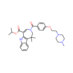 CC(C)OC(=O)C1=CN(C(=O)c2ccc(OCCN3CCN(C)CC3)cc2)CC(C)(C)c2c1[nH]c1ccccc21 ZINC000049767149