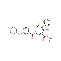 CC(C)OC(=O)C1=CN(C(=O)c2cccc(CN3CCN(C)CC3)c2)CC(C)(C)c2c1[nH]c1ccccc21 ZINC000045371148