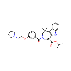 CC(C)OC(=O)C1=CN(C(=O)c2cccc(OCCN3CCCC3)c2)CC(C)(C)c2c1[nH]c1ccccc21 ZINC000045372680