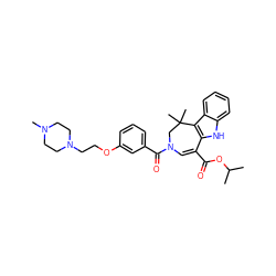 CC(C)OC(=O)C1=CN(C(=O)c2cccc(OCCN3CCN(C)CC3)c2)CC(C)(C)c2c1[nH]c1ccccc21 ZINC000049766510