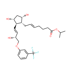 CC(C)OC(=O)CCC/C=C/C[C@H]1[C@@H](O)C[C@@H](O)[C@@H]1/C=C/[C@@H](O)COc1cccc(C(F)(F)F)c1 ZINC000004718748