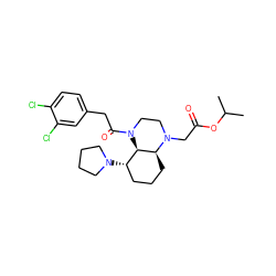 CC(C)OC(=O)CN1CCN(C(=O)Cc2ccc(Cl)c(Cl)c2)[C@@H]2[C@@H](N3CCCC3)CCC[C@@H]21 ZINC001772596867