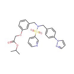 CC(C)OC(=O)COc1cccc(CN(Cc2ccc(-n3cccn3)cc2)S(=O)(=O)c2cccnc2)c1 ZINC000068204862