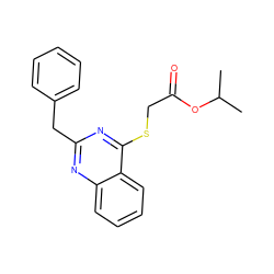 CC(C)OC(=O)CSc1nc(Cc2ccccc2)nc2ccccc12 ZINC000001342684