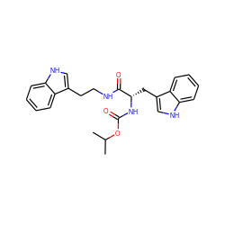 CC(C)OC(=O)N[C@@H](Cc1c[nH]c2ccccc12)C(=O)NCCc1c[nH]c2ccccc12 ZINC000029559999