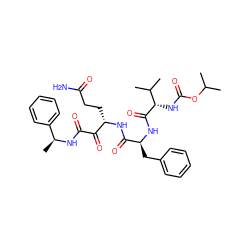 CC(C)OC(=O)N[C@H](C(=O)N[C@@H](Cc1ccccc1)C(=O)N[C@@H](CCC(N)=O)C(=O)C(=O)N[C@@H](C)c1ccccc1)C(C)C ZINC000027106214