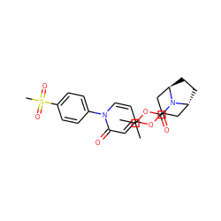 CC(C)OC(=O)N1[C@@H]2CC[C@@H]1CC(Oc1ccn(-c3ccc(S(C)(=O)=O)cc3)c(=O)c1)C2 ZINC000118654603