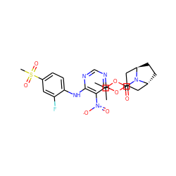 CC(C)OC(=O)N1[C@@H]2CC[C@@H]1CC(Oc1ncnc(Nc3ccc(S(C)(=O)=O)cc3F)c1[N+](=O)[O-])C2 ZINC001772592383