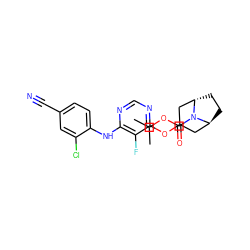 CC(C)OC(=O)N1[C@H]2CC[C@H]1CC(Oc1ncnc(Nc3ccc(C#N)cc3Cl)c1F)C2 ZINC000205029450