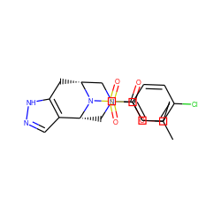 CC(C)OC(=O)N1C[C@@H]2c3cn[nH]c3C[C@H](C1)N2S(=O)(=O)c1ccc(Cl)cc1 ZINC000045285382