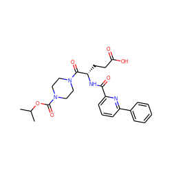 CC(C)OC(=O)N1CCN(C(=O)[C@H](CCC(=O)O)NC(=O)c2cccc(-c3ccccc3)n2)CC1 ZINC000045356620