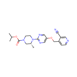 CC(C)OC(=O)N1CCN(c2ncc(OCc3ccncc3C#N)cn2)[C@H](C)C1 ZINC000084740784