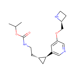 CC(C)OC(=O)NCC[C@H]1C[C@@H]1c1cncc(OC[C@@H]2CCN2)c1 ZINC000096915337