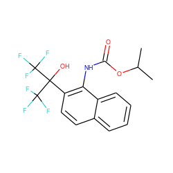 CC(C)OC(=O)Nc1c(C(O)(C(F)(F)F)C(F)(F)F)ccc2ccccc12 ZINC000013489803