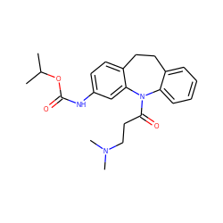 CC(C)OC(=O)Nc1ccc2c(c1)N(C(=O)CCN(C)C)c1ccccc1CC2 ZINC000001232677