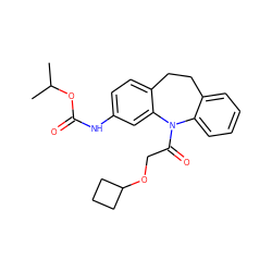 CC(C)OC(=O)Nc1ccc2c(c1)N(C(=O)COC1CCC1)c1ccccc1CC2 ZINC000653710226