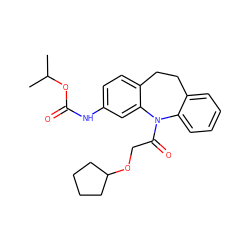 CC(C)OC(=O)Nc1ccc2c(c1)N(C(=O)COC1CCCC1)c1ccccc1CC2 ZINC000653710221