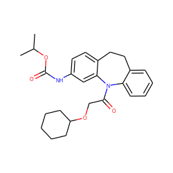 CC(C)OC(=O)Nc1ccc2c(c1)N(C(=O)COC1CCCCC1)c1ccccc1CC2 ZINC000653710277