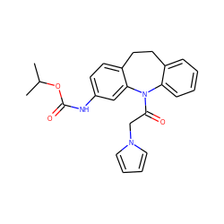 CC(C)OC(=O)Nc1ccc2c(c1)N(C(=O)Cn1cccc1)c1ccccc1CC2 ZINC000653808783