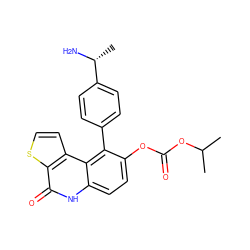 CC(C)OC(=O)Oc1ccc2[nH]c(=O)c3sccc3c2c1-c1ccc([C@@H](C)N)cc1 ZINC000165375801