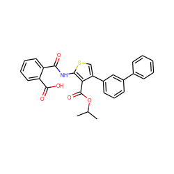 CC(C)OC(=O)c1c(-c2cccc(-c3ccccc3)c2)csc1NC(=O)c1ccccc1C(=O)O ZINC000045372579