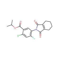 CC(C)OC(=O)c1cc(N2C(=O)C3=C(CCCC3)C2=O)c(F)cc1Cl ZINC000005760813