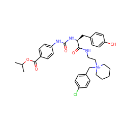 CC(C)OC(=O)c1ccc(NC(=O)N[C@@H](Cc2ccc(O)cc2)C(=O)NCC[N+]2(Cc3ccc(Cl)cc3)CCCCC2)cc1 ZINC000095560251