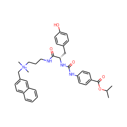 CC(C)OC(=O)c1ccc(NC(=O)N[C@@H](Cc2ccc(O)cc2)C(=O)NCCC[N+](C)(C)Cc2ccc3ccccc3c2)cc1 ZINC000095558404