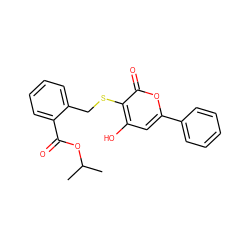 CC(C)OC(=O)c1ccccc1CSc1c(O)cc(-c2ccccc2)oc1=O ZINC000005963062