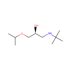 CC(C)OC[C@@H](O)CNC(C)(C)C ZINC000027710571