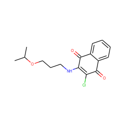 CC(C)OCCCNC1=C(Cl)C(=O)c2ccccc2C1=O ZINC000100561075