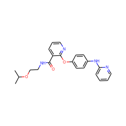 CC(C)OCCNC(=O)c1cccnc1Oc1ccc(Nc2ccccn2)cc1 ZINC000145115435