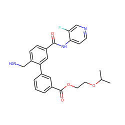 CC(C)OCCOC(=O)c1cccc(-c2cc(C(=O)Nc3ccncc3F)ccc2CN)c1 ZINC000096286468