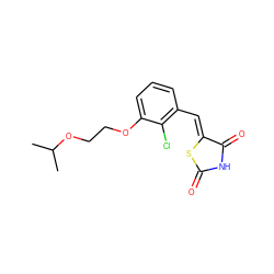 CC(C)OCCOc1cccc(/C=C2\SC(=O)NC2=O)c1Cl ZINC000139519715