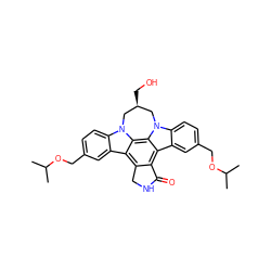 CC(C)OCc1ccc2c(c1)c1c3c(c4c5cc(COC(C)C)ccc5n5c4c1n2C[C@@H](CO)C5)C(=O)NC3 ZINC000028819564